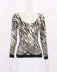 Versace Animal print Scoop neck Sweater Size XS
