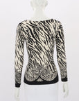 Versace Animal print Scoop neck Sweater Size XS