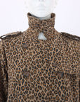 R13 Leopard Print Raglan Sleeve Trench Coat Size Small
