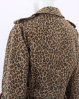 R13 Leopard Print Raglan Sleeve Trench Coat Size Small
