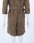 R13 Leopard Print Raglan Sleeve Trench Coat Size Small