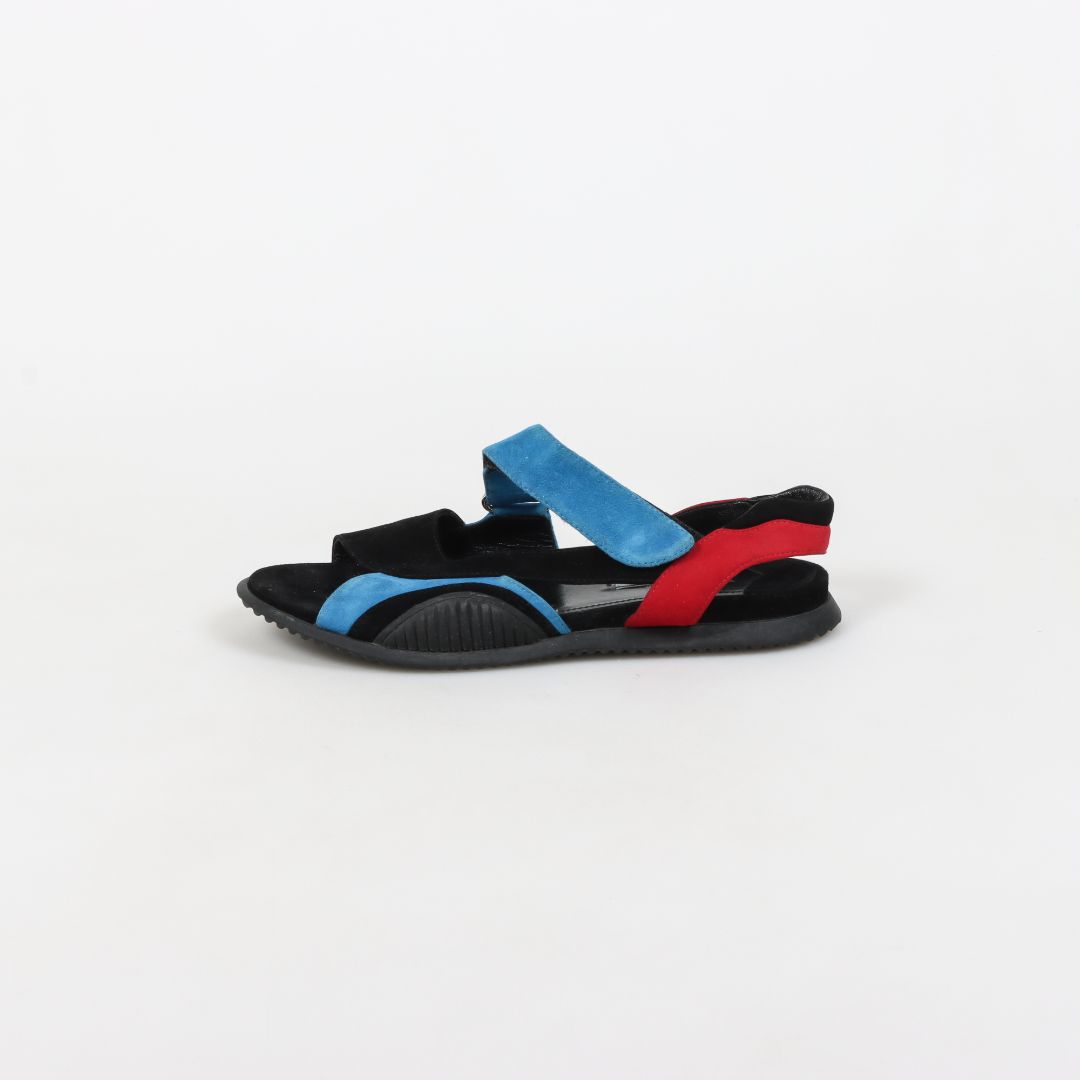 Prada Suede Asymetrical Sport Sandal Size 39.5