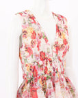 Zimmermann Wonderland V Neck Elka Poppy Floral Mini Dress Size 1