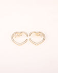 Chanel Rhinestone Heart CC Logo Earrings