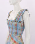 Ganni Checked Seersucker Midi Dress Size 32 | AU 4-6