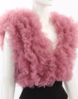 Alchemy X Lia Aram Ruffled Tulle Bodysuit Size Small