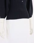 Chloe Puff Sleeve Ribbed Knit Top Size Small