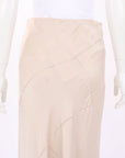 Silk Laundry Splice Long Bias Cut Skirt Size S