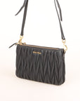 Miu Miu Matelasse Leather Double Pouch Crossbody