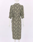 Ganni Printed Wrap Midi Dress Size 38 | AU 10