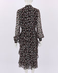 Saloni 'Isa' Silk Print Midi Dress Size 10