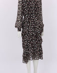 Saloni 'Isa' Silk Print Midi Dress Size 10