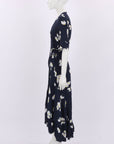 Ganni Floral Wrap Midi Dress Size 38 | AU 10