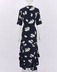 Ganni Floral Wrap Midi Dress Size 38 | AU 10