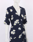 Ganni Floral Wrap Midi Dress Size 38 | AU 10
