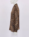 Nili Lotan Silk Leopard Print Top Size M