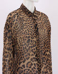 Nili Lotan Silk Leopard Print Top Size M