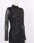 Self Portrait Rhinestone Mesh Midi Dress Size 8