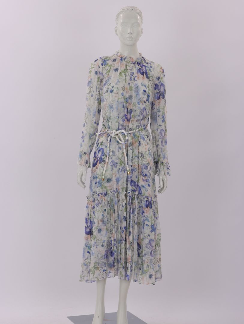 Zimmermann Natura Tubular Garden Print Midi Dress Size 3