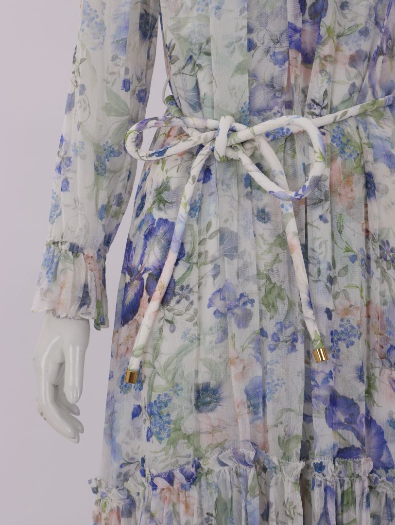 Zimmermann Natura Tubular Garden Print Midi Dress Size 3