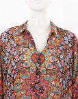 Johnny Was Silk Print Maxi Dress Size Large