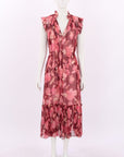 Zimmermann 'Concert' Flutter Silk Midi Dress Size 2