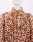 Zimmermann Leopard Print Silk Midi Dress Size 2