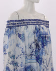 Camilla 'Cards From The Coast' Off The Shoulder Shirred Blouse Size Small