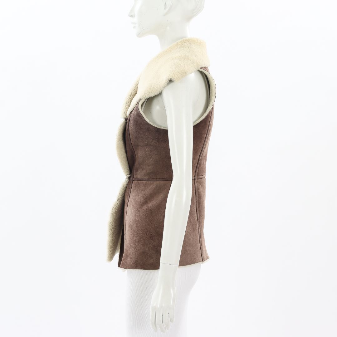 Suede Shearling Vest Size 37