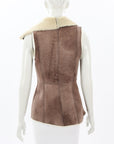 Suede Shearling Vest Size 37