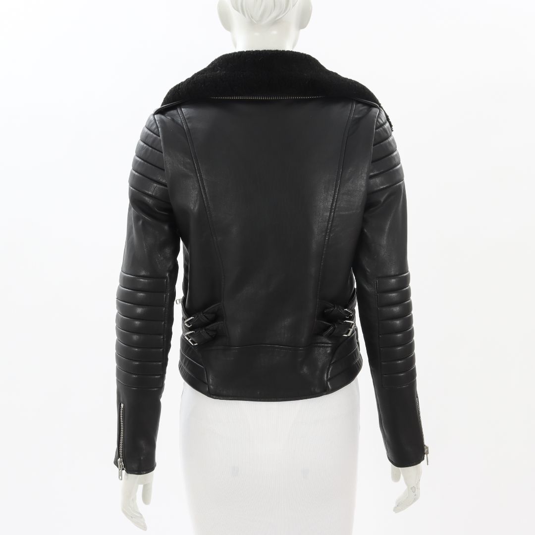 Ba&amp;sh &#39;Epicea&#39; Leather Biker Jacket Size 1