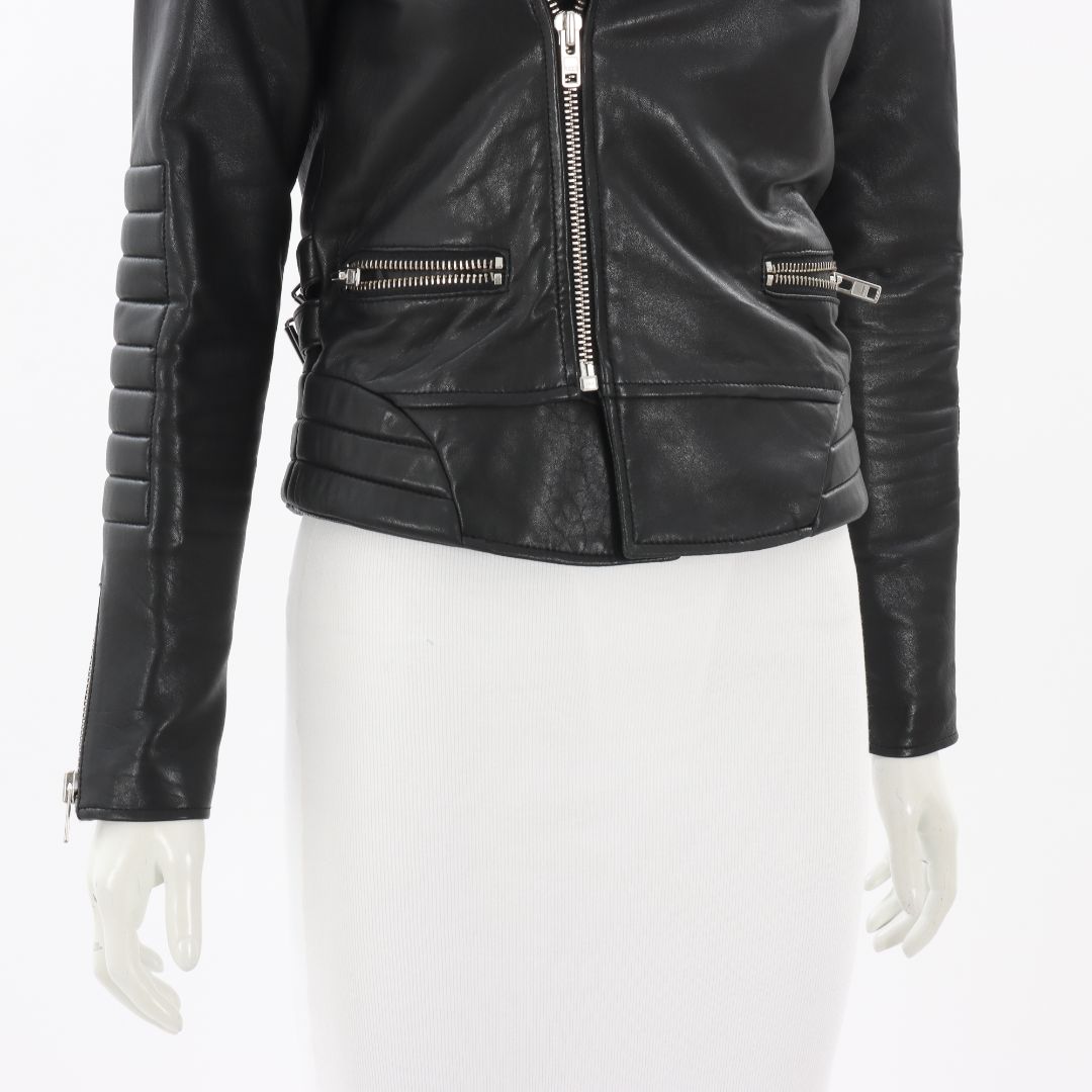 Ba&amp;sh &#39;Epicea&#39; Leather Biker Jacket Size 1
