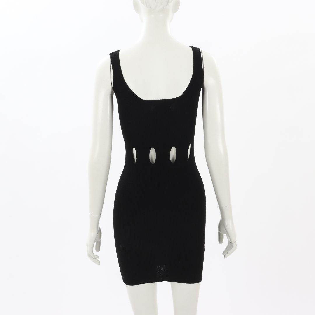Mario Ribbed Knit Cut Out Mini Dress Size S