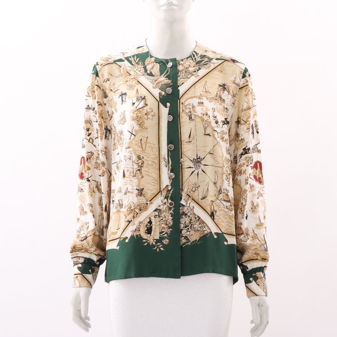 Hermes Silk Printed Shirt Size FR 40 | AU 12