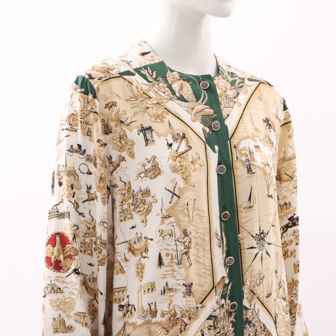 Hermes Silk Printed Shirt Size FR 40 | AU 12