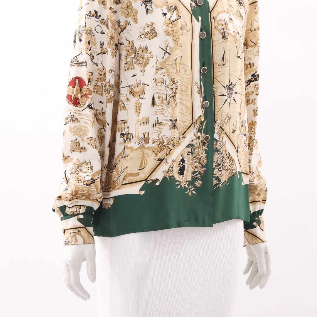 Hermes Silk Printed Shirt Size FR 40 | AU 12