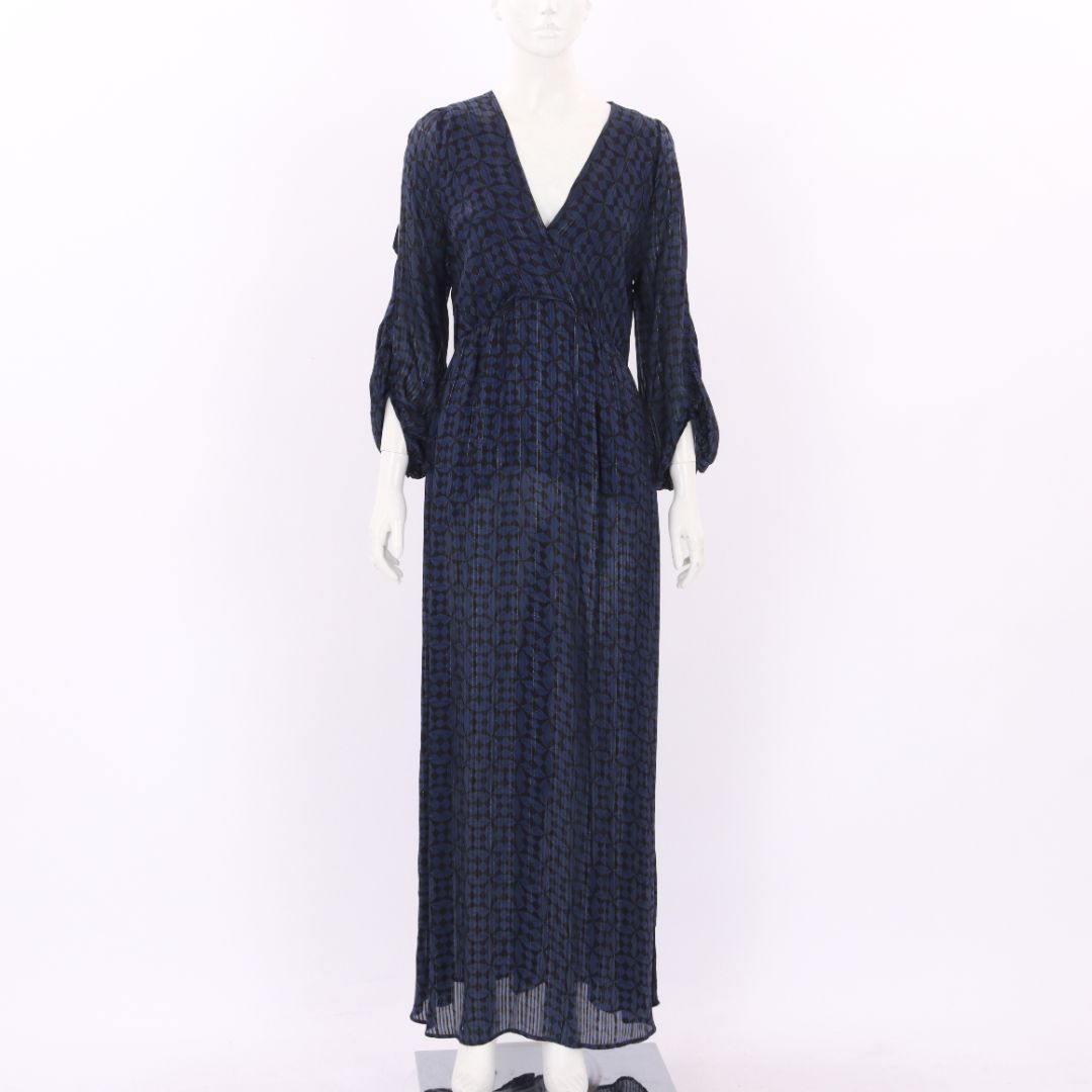 Rabens Saloner Print Maxi Dress Size XS