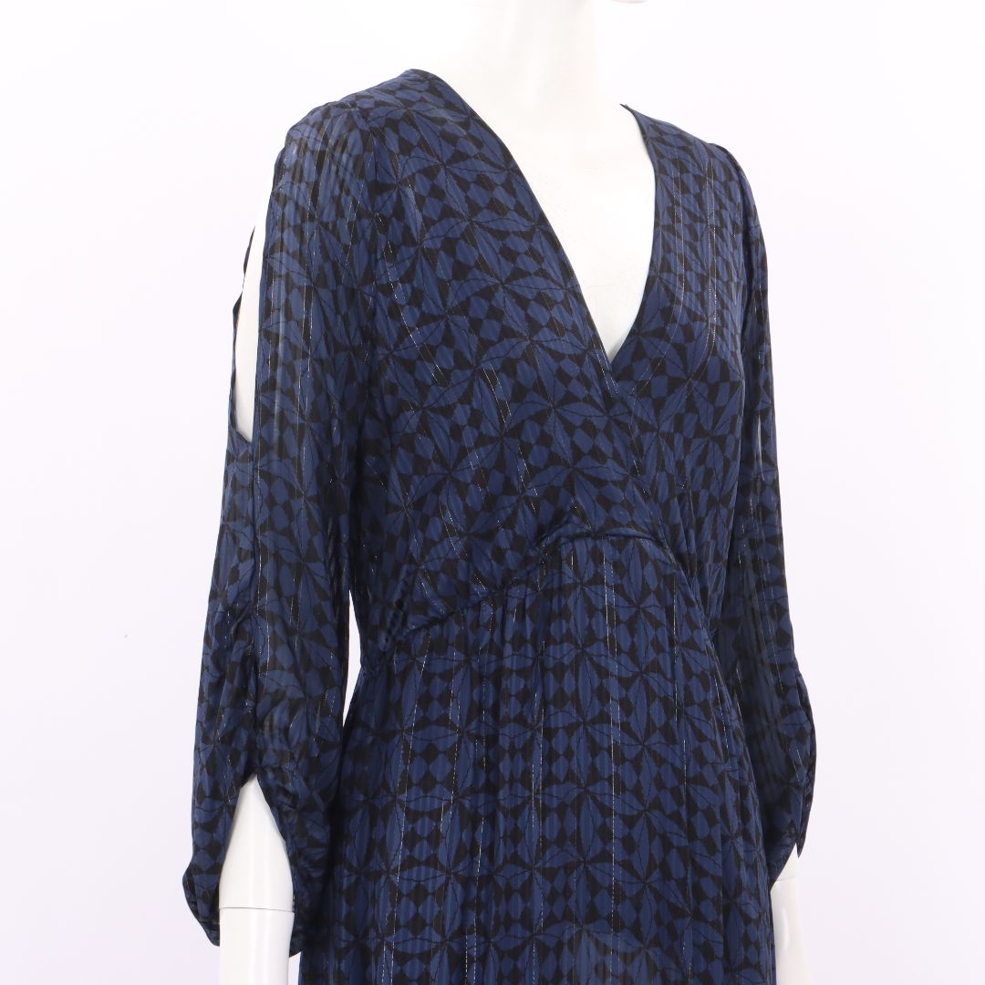 Rabens Saloner Print Maxi Dress Size XS