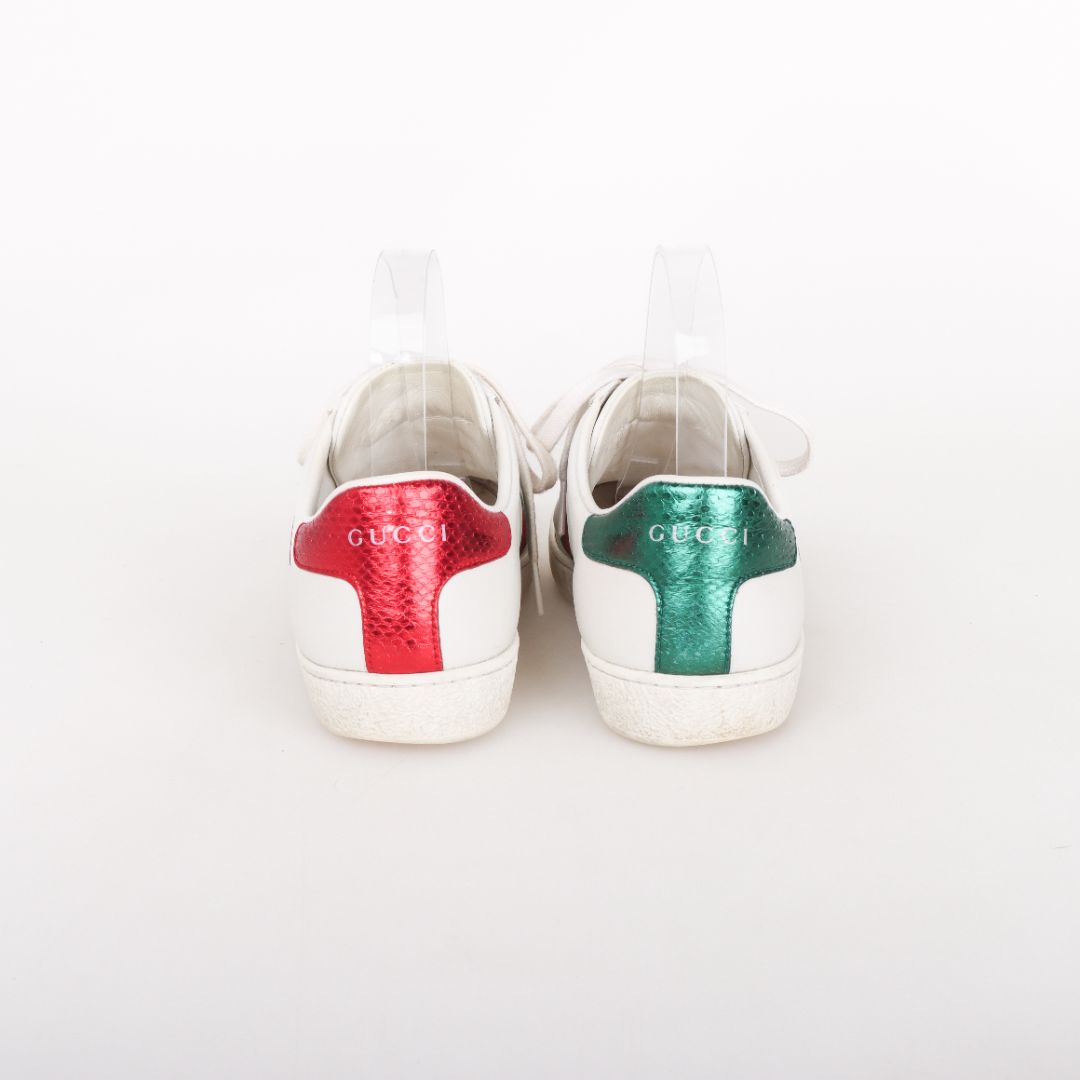 Gucci Leather 'Ace' Heart Sneakers Size 34.5