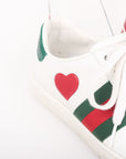 Gucci Leather 'Ace' Heart Sneakers Size 34.5