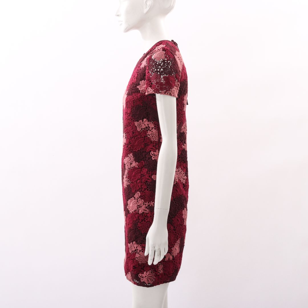Burberry Embroidered Lace Shift Dress Size UK 4