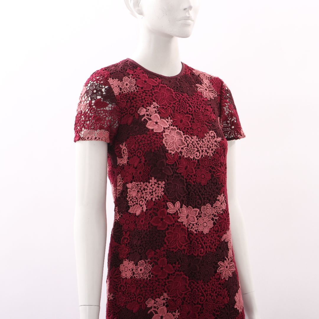 Burberry Embroidered Lace Shift Dress Size UK 4