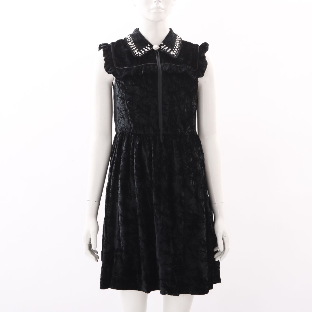 Miu Miu Velvet Embellished Mini Dress Size IT 38 | AU 6