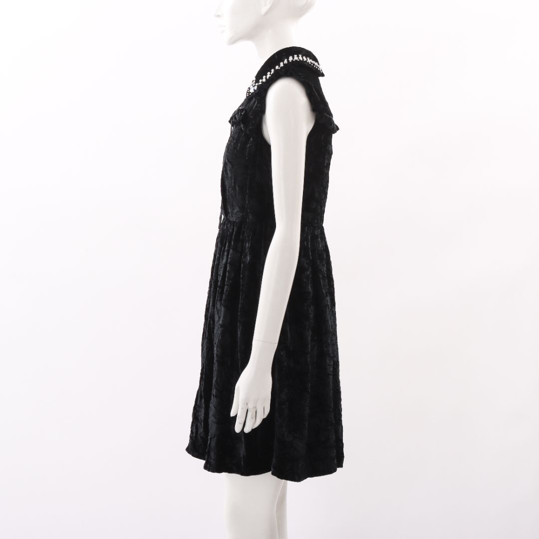Miu Miu Velvet Embellished Mini Dress Size IT 38 | AU 6