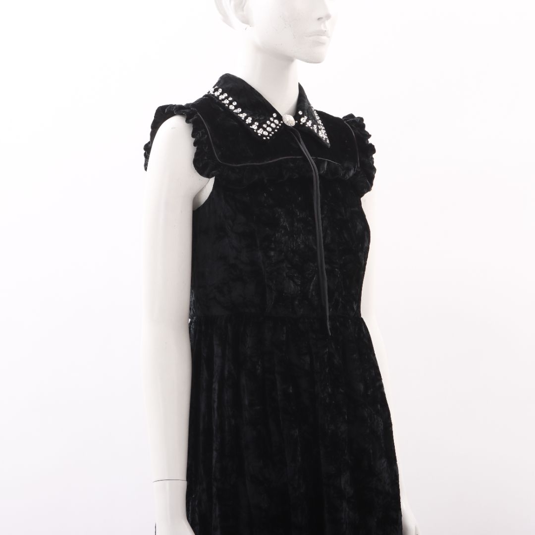 Miu Miu Velvet Embellished Mini Dress Size IT 38 | AU 6