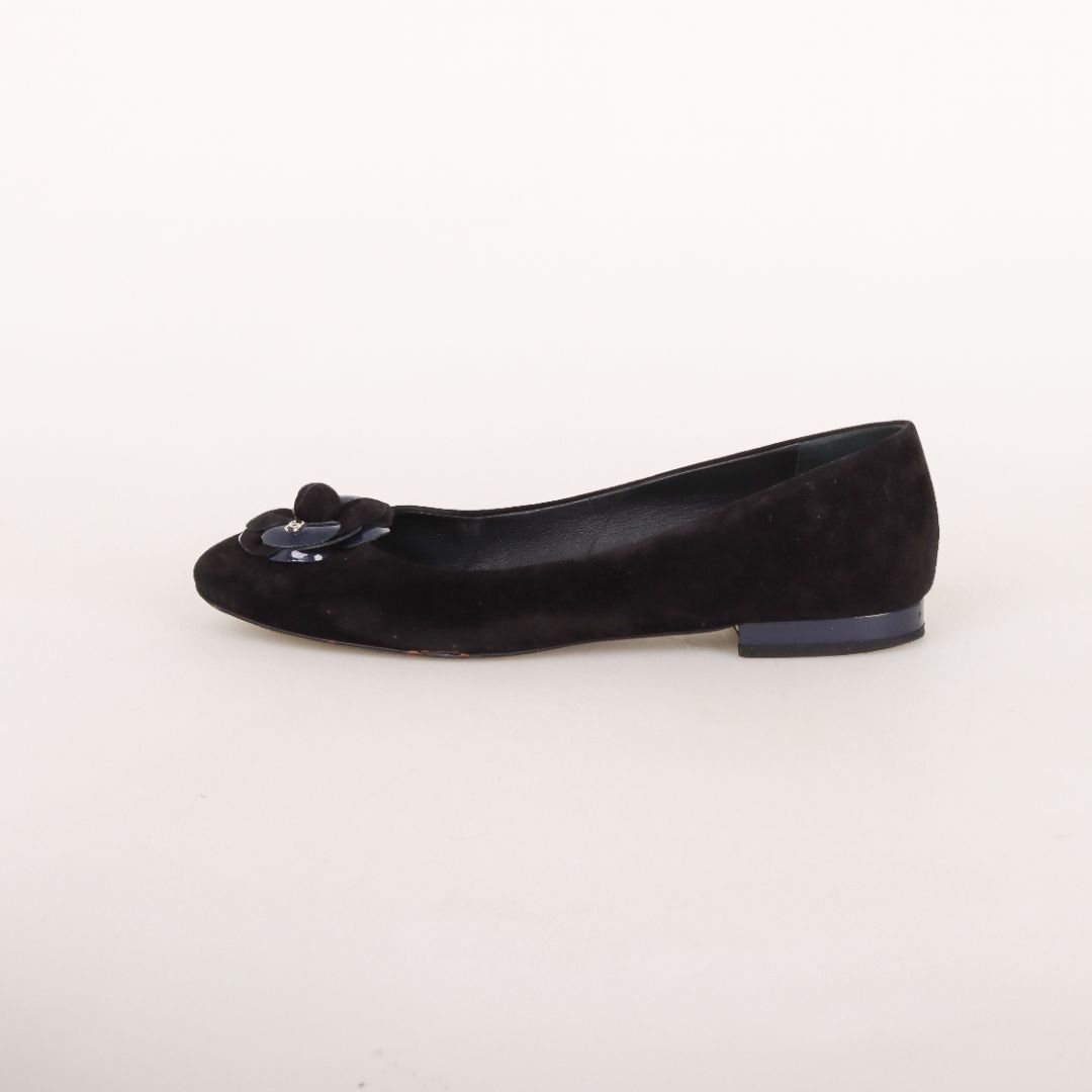 Chanel Suede Camelia Ballet Flats Size 40.5