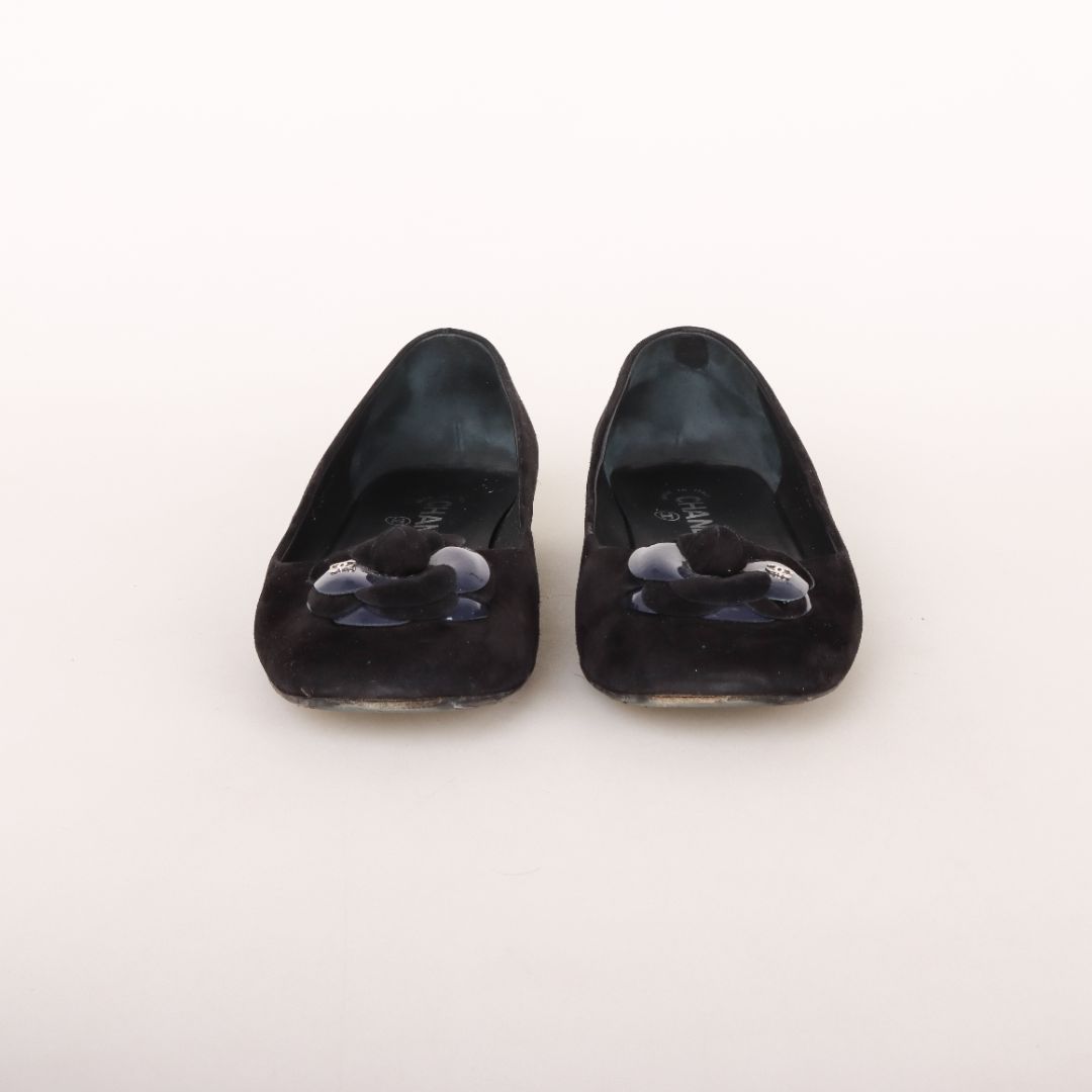 Chanel Suede Camelia Ballet Flats Size 40.5