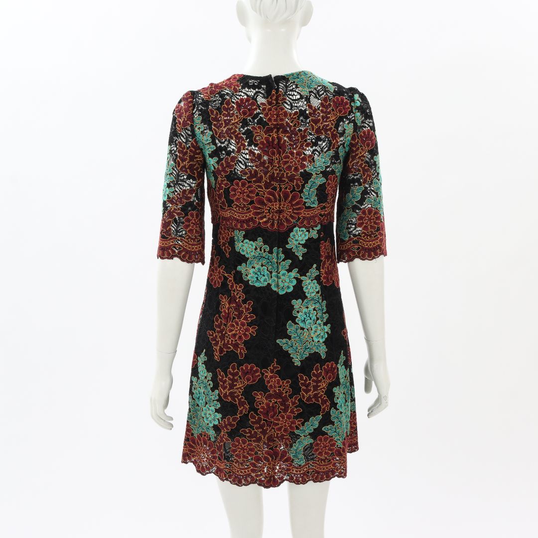 Dolce &amp; Gabbana Floral Lace Mini Dress Size IT 36 | AU 4-6