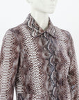 Hugo Boss Snake Print Lamb Leather Jacket Size FR 34 | AU 6