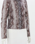 Hugo Boss Snake Print Lamb Leather Jacket Size FR 34 | AU 6